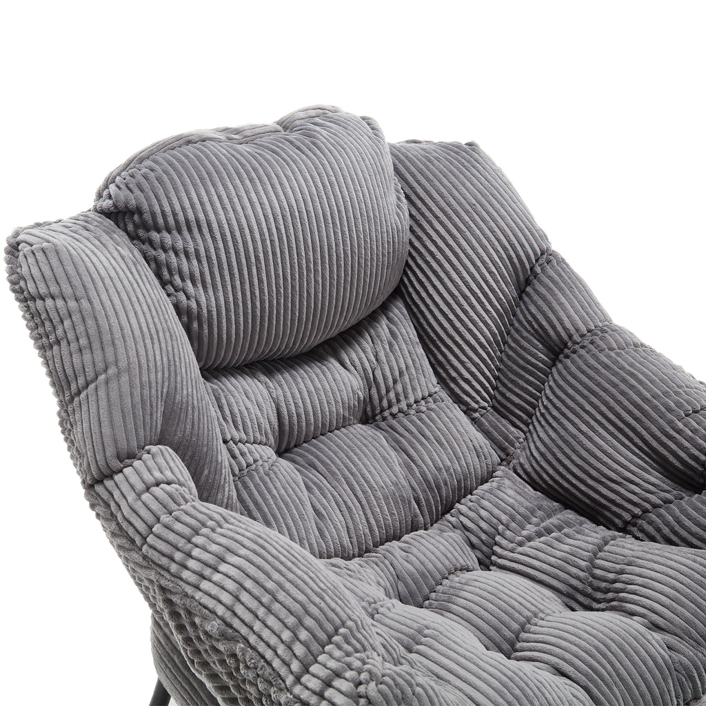 Gray lazy lounge chair compact small-space corner seat