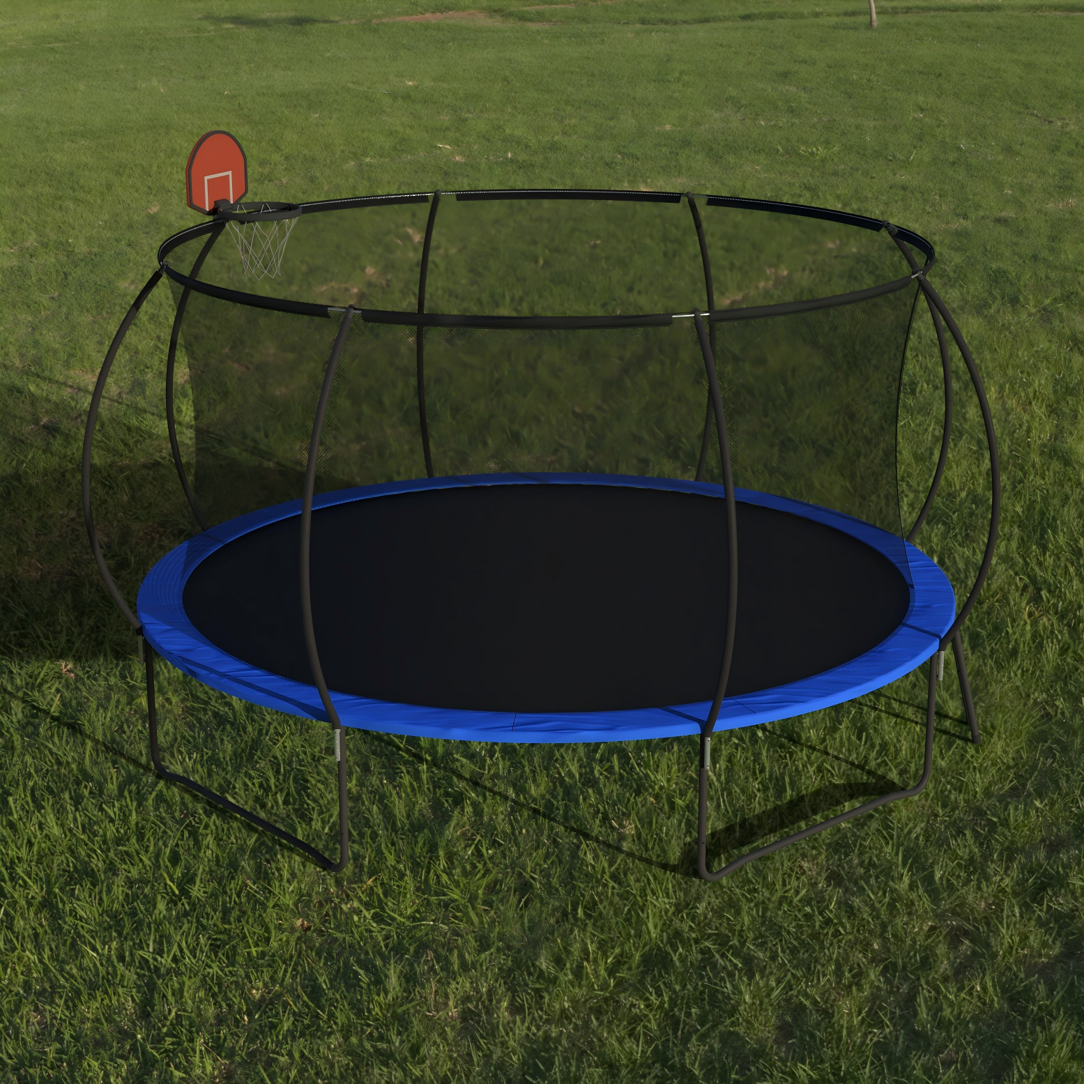 Outdoor trampoline safety enclosure net detail