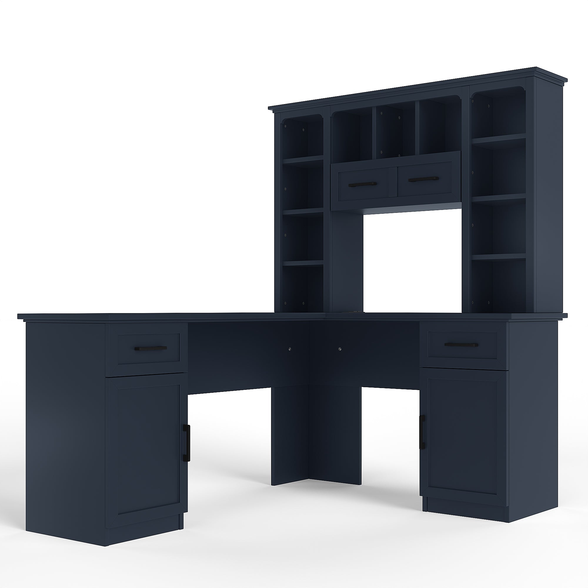 Antique blue desk in home office setting