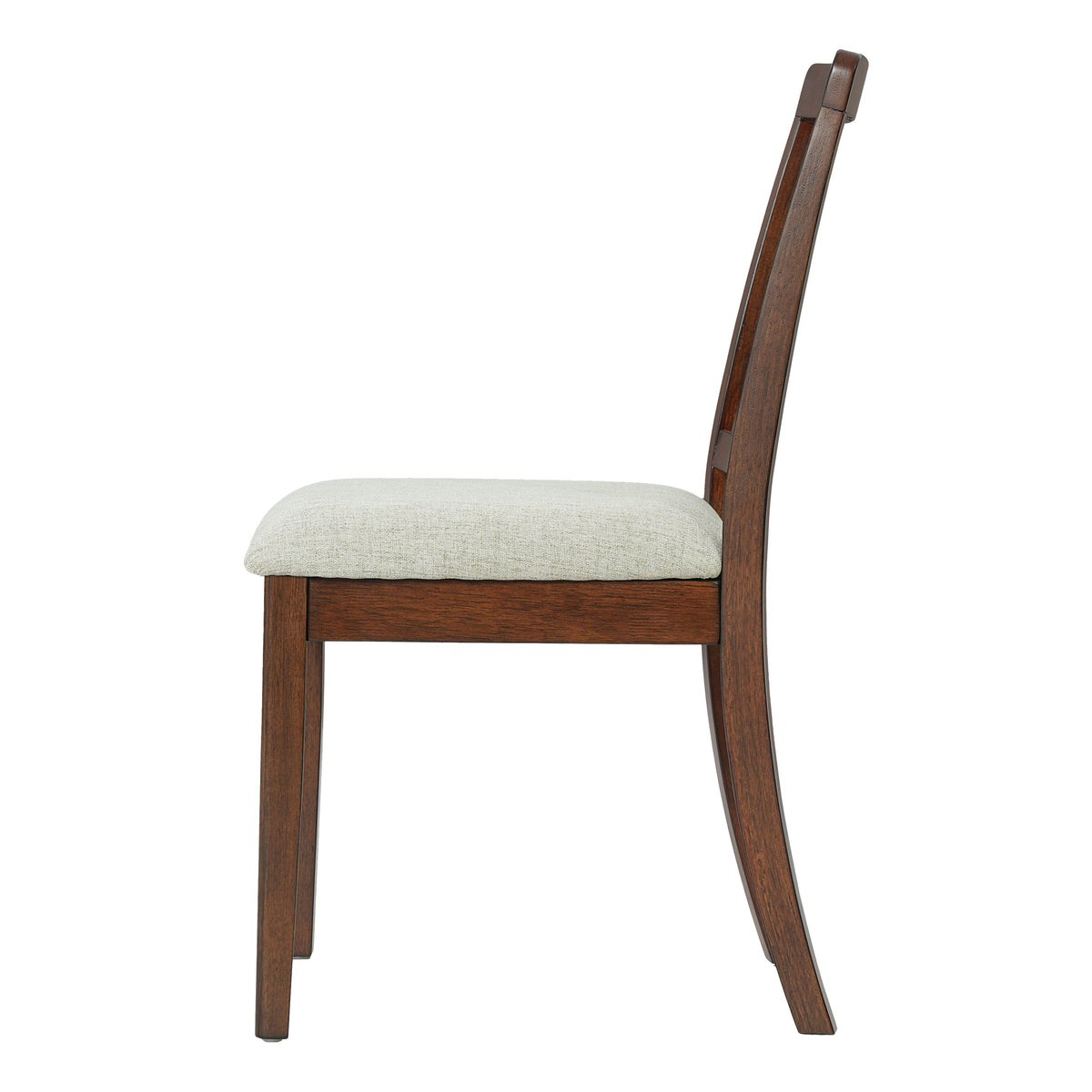 2-Piece Modern Scandinavian Dining Chairs, Curved Wood Backrest with Gray Fabric Seat, Finish for Dining Room and Apartment, Easy to Assembly -BLACK