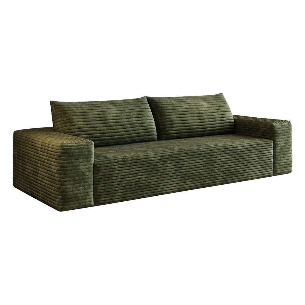 Green corduroy 3-seater sofa lifestyle photo