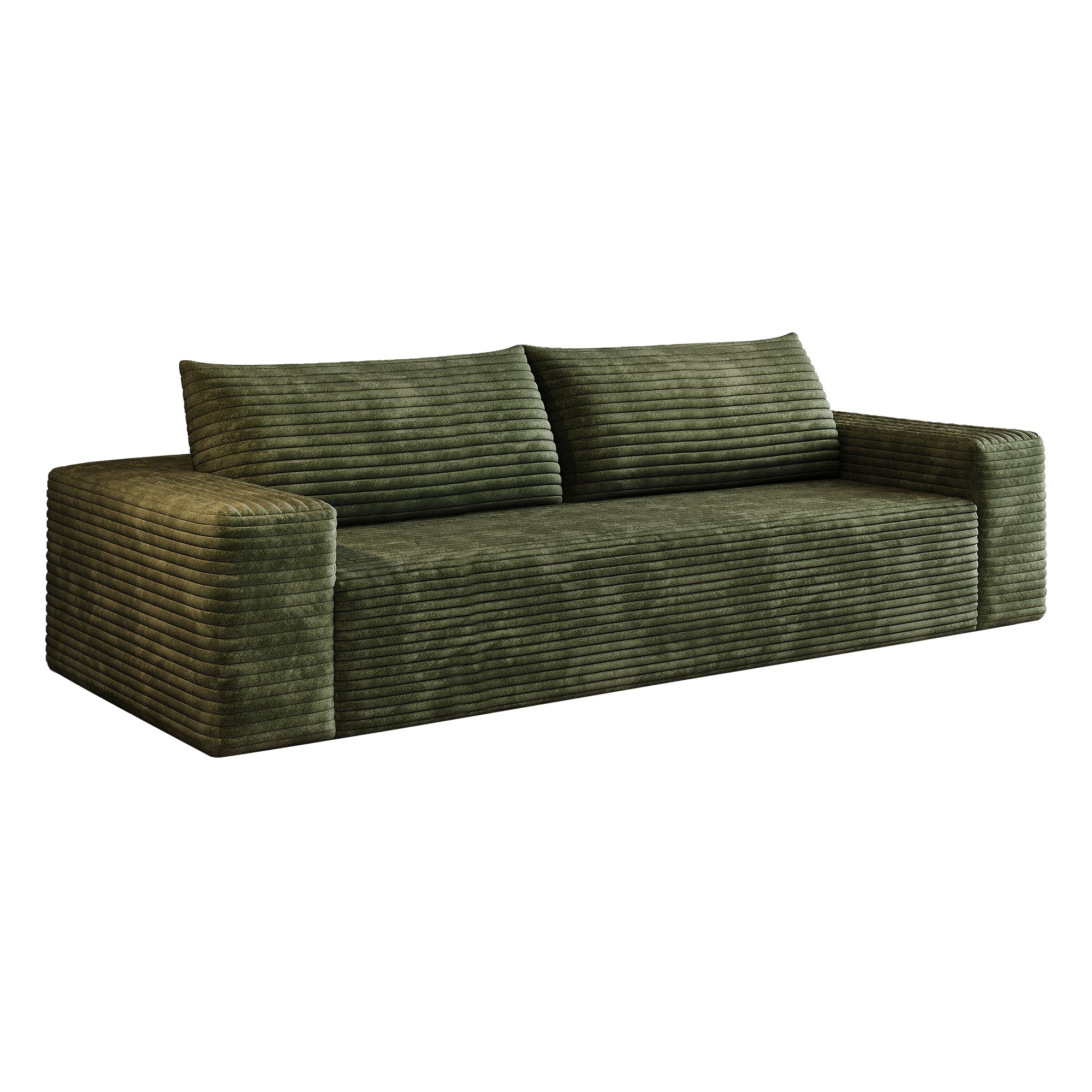 Green corduroy 3-seater sofa lifestyle photo