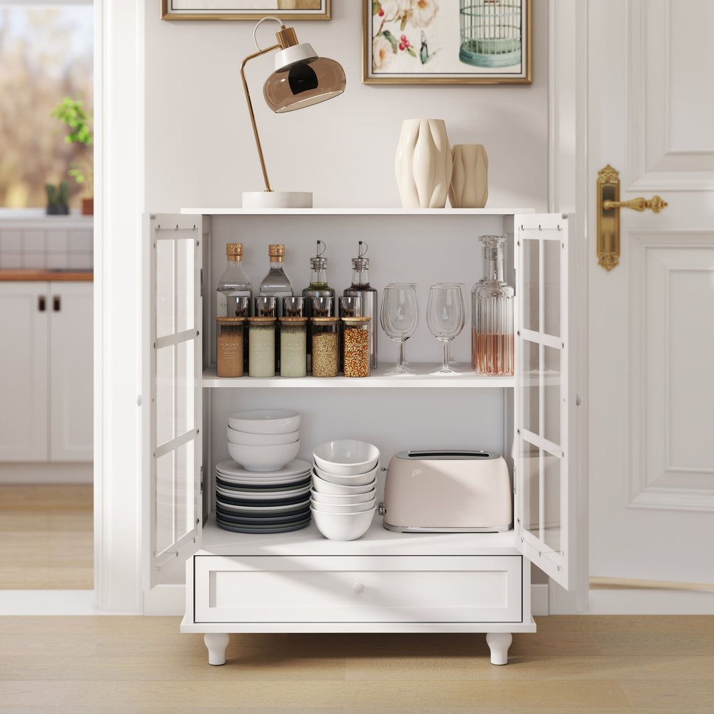 Modern storage sideboard solid wood handles close-up