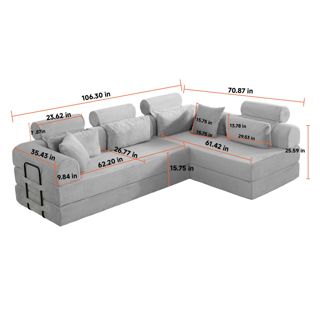 Modular sectional sofa in living room setting