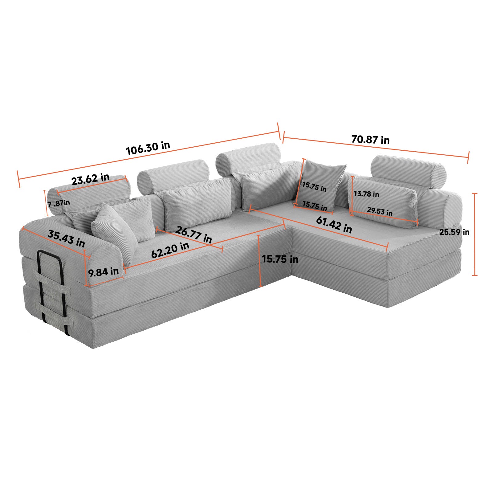 Modular sectional sofa in living room setting