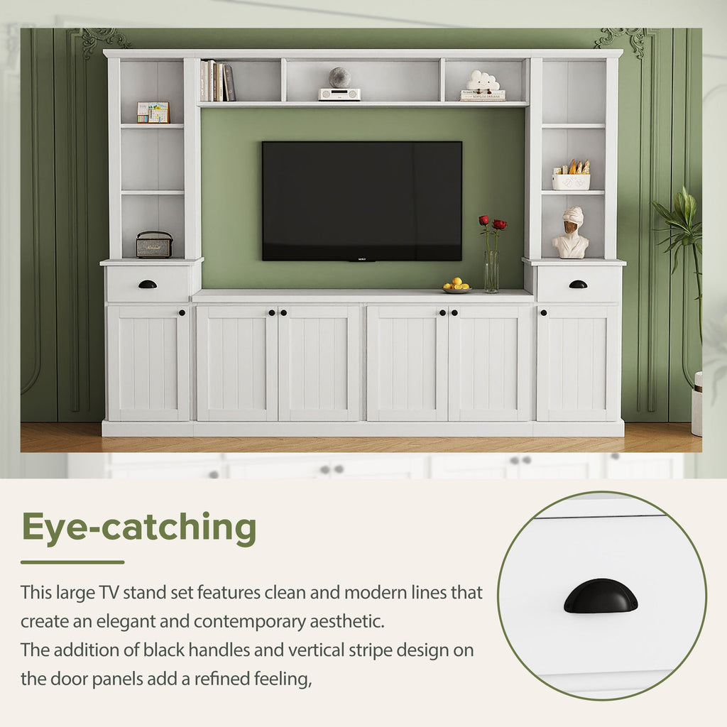 103" Entertainment Center Wall Unit with Bridge — for TVs Up to 75"