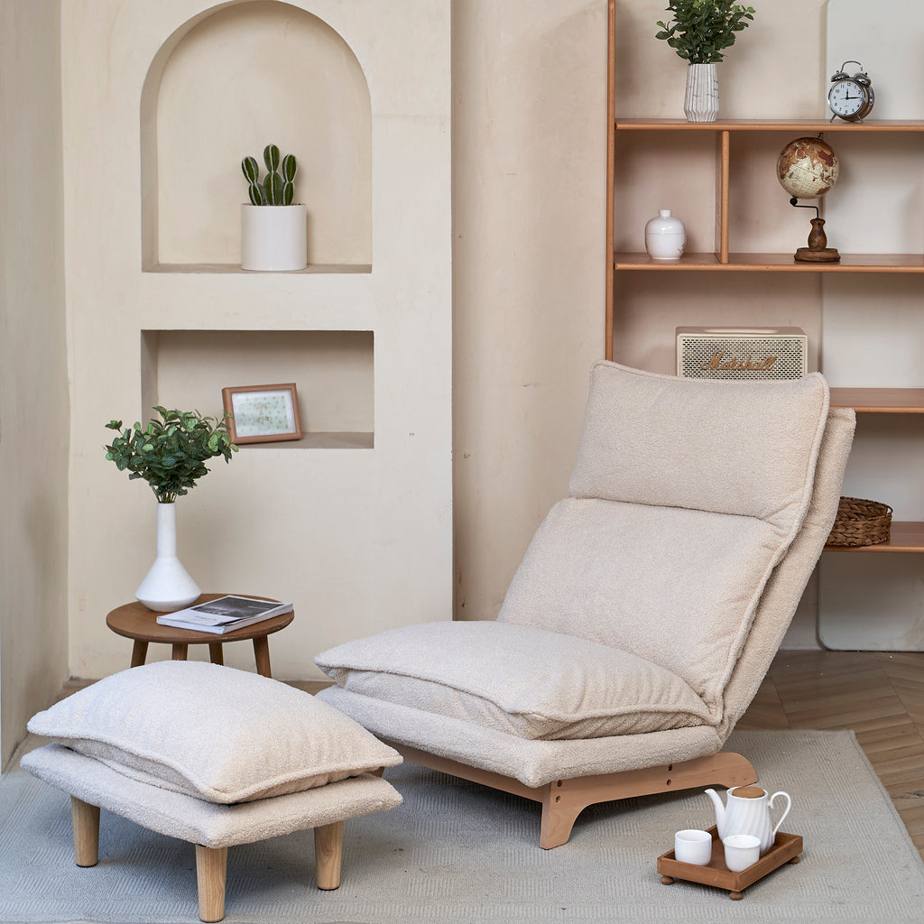 Metal frame lounge chair in living room setting