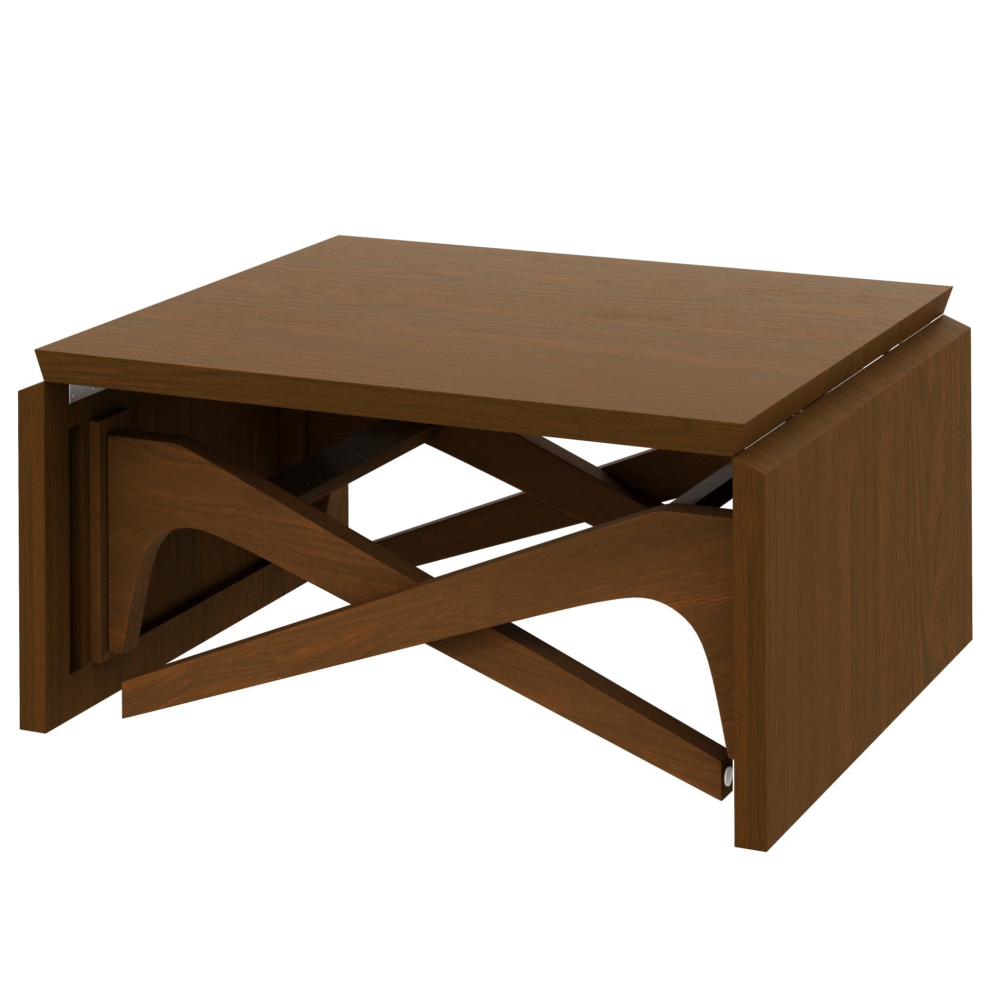 Transformer coffee table, 2 in 1 table, Expandable dining table, Natural wood, Variable height