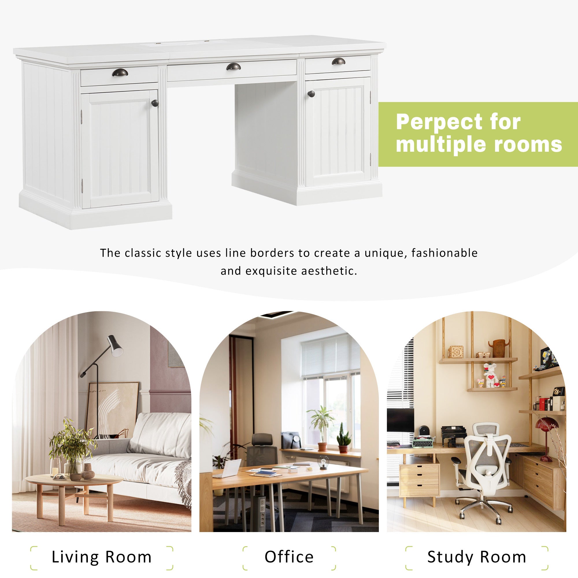 Wood door cabinet with adjustable shelves open