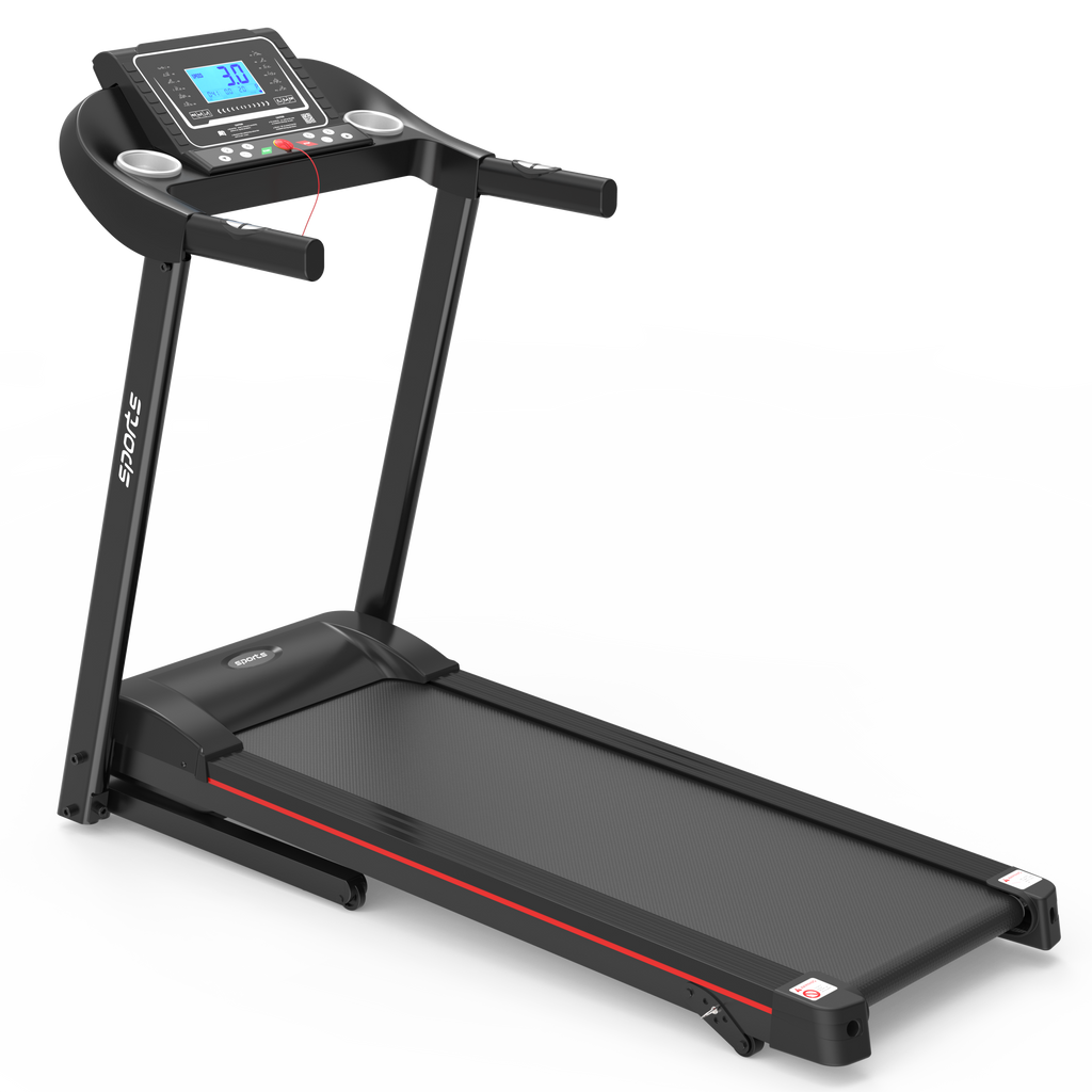 Black home treadmill handheld heart rate monitor feature