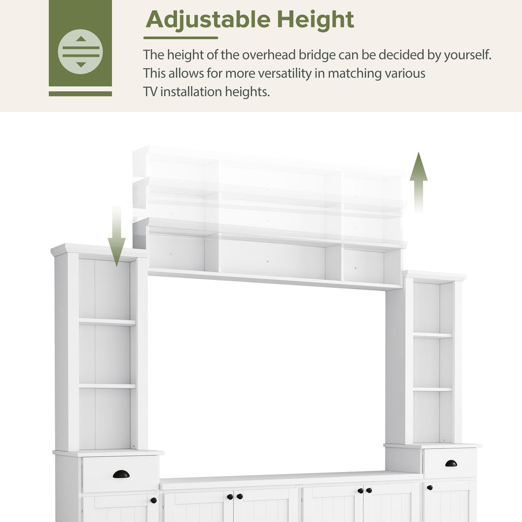 103" Entertainment Center Wall Unit with Bridge — for TVs Up to 75"