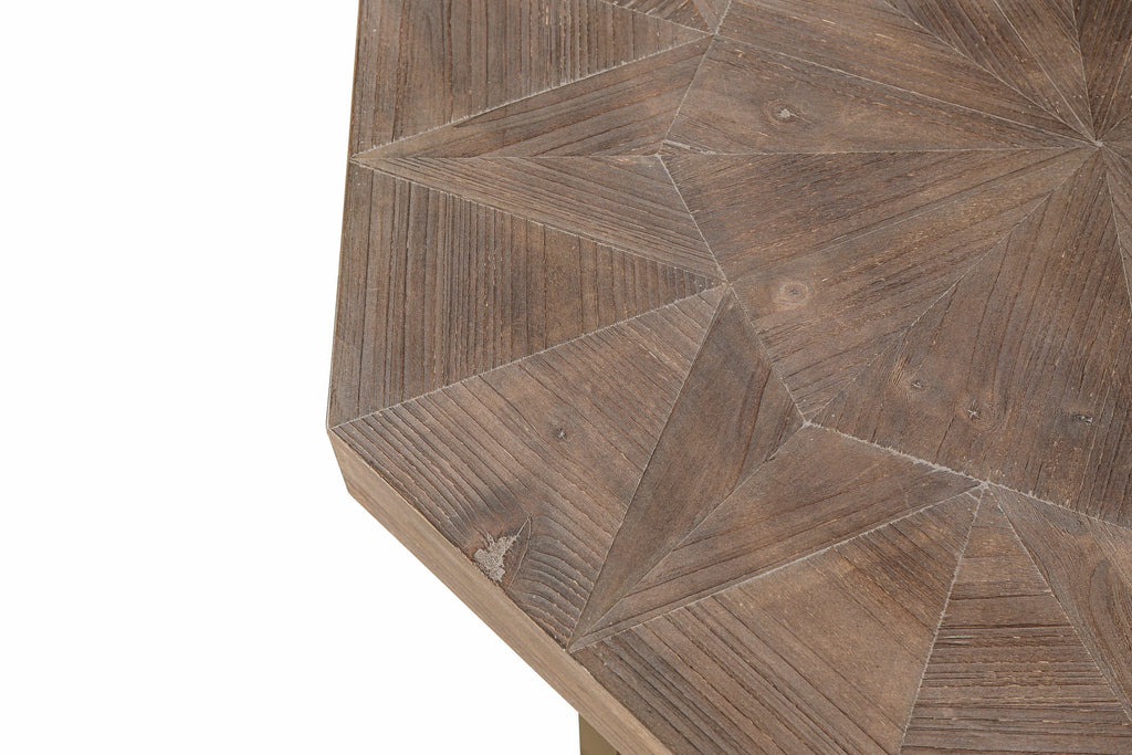 Farmhouse vintage octagonal coffee table full product photo