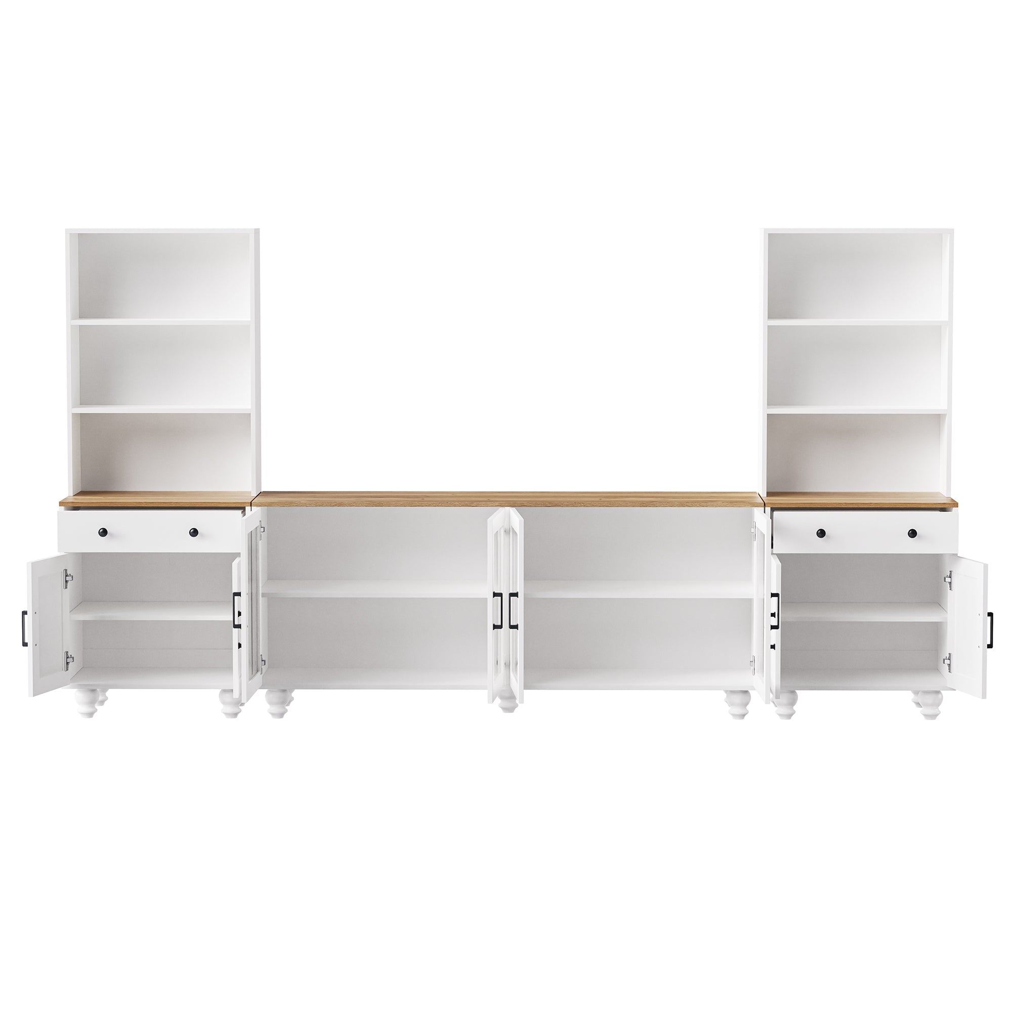 Farmhouse Entertainment Center with Gourd Legs — for TVs Up to 70"