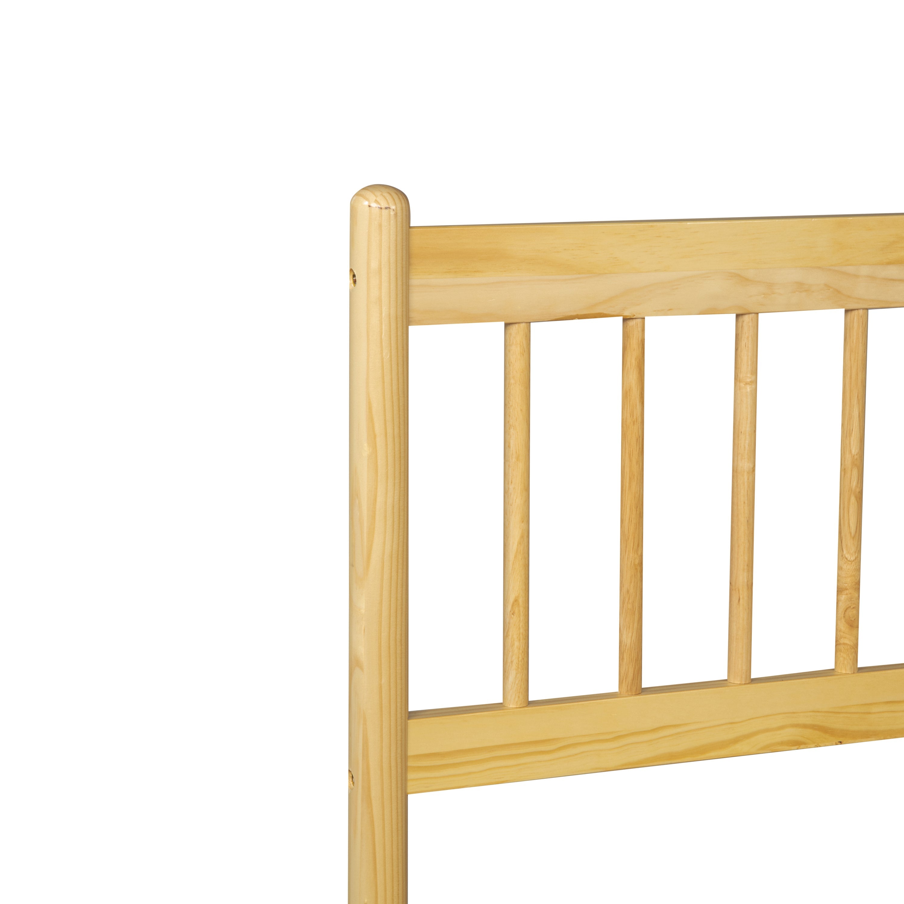 Traditional Style Queen Size Bed with Headboard and Footboard, Pinewood Bed with Strengthened Bed Frame ,Walnut