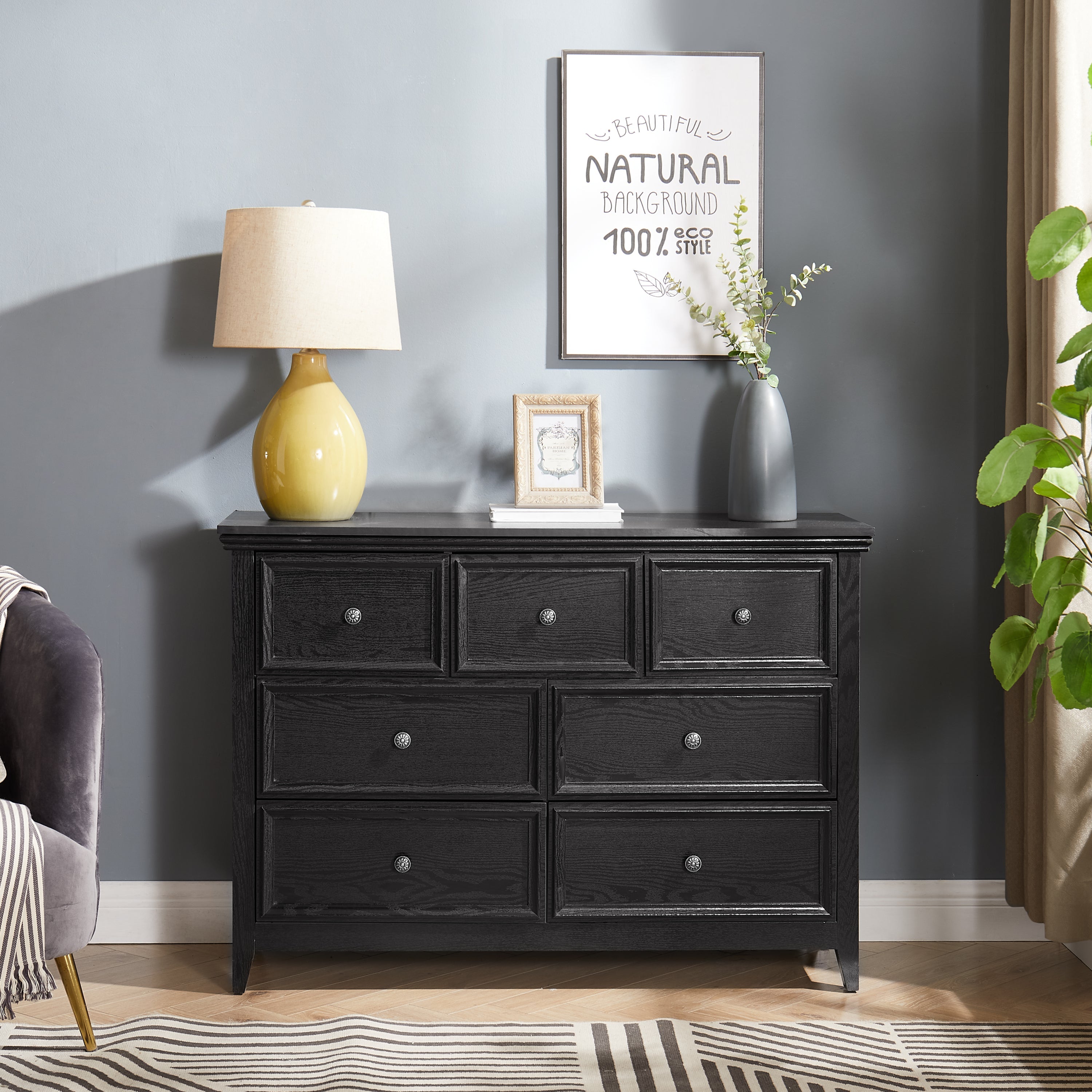 Modern 7-Drawer Dresser — Chest of Drawers Storage Cabinet