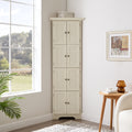 4-Tier 72' Corner Kitchen Pantry Storage Cabinet with 8 Doors Tall Storage Cabinet, Corner Cabinet and Shelves, Home farmhouse bookshelf Cabinet for Bathroom, Living room, Kitchen WHI