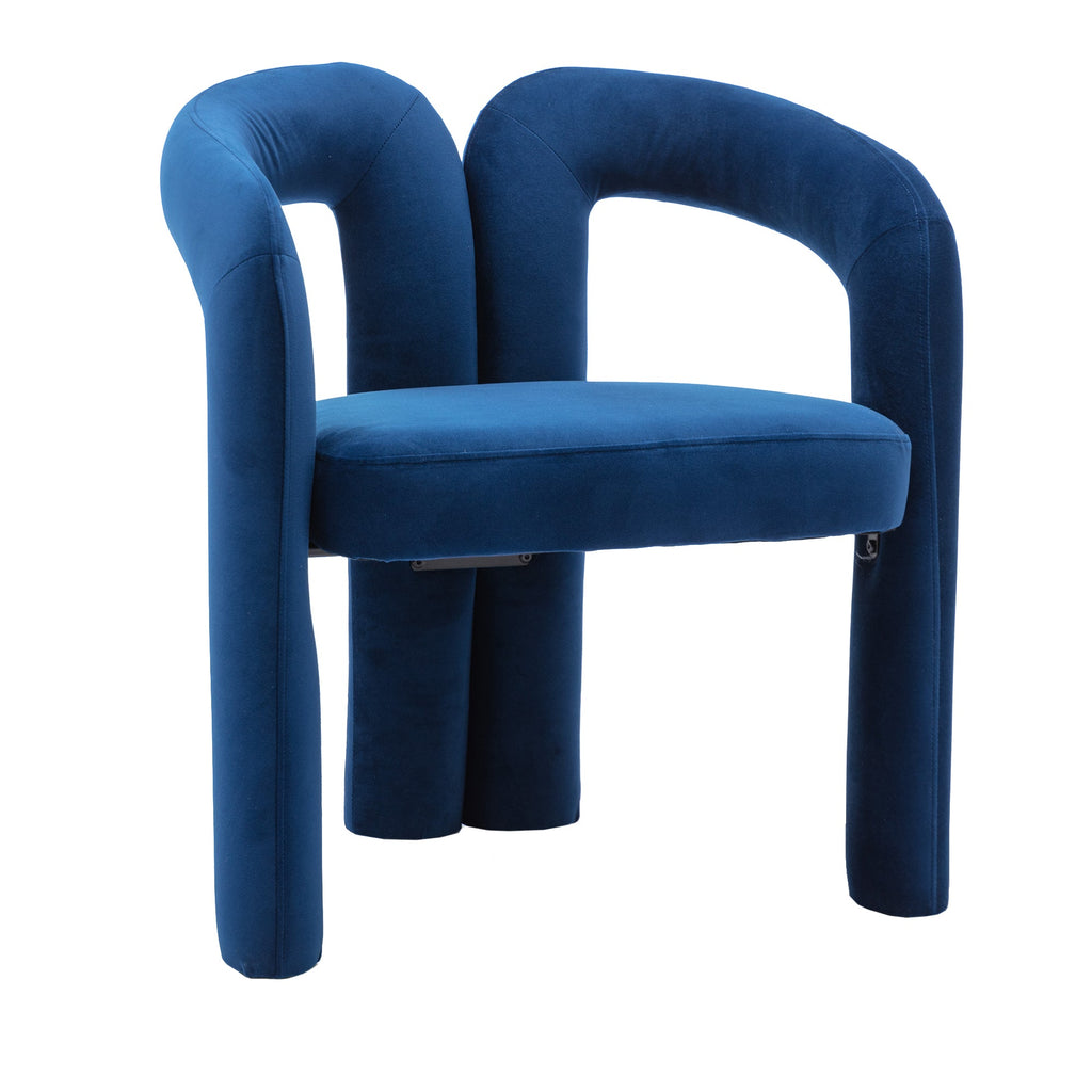 Velvet Barrel Accent Chair Set of 2 — Wood Legs