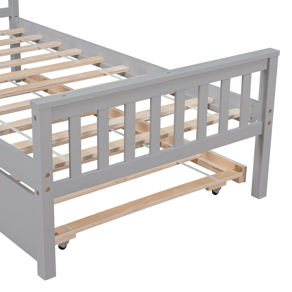 Trundle mattress area and wheel mechanism