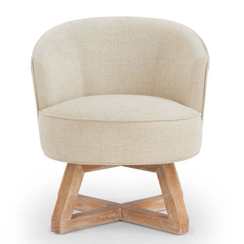 360 degree swivel lounge chair with cross wood base
