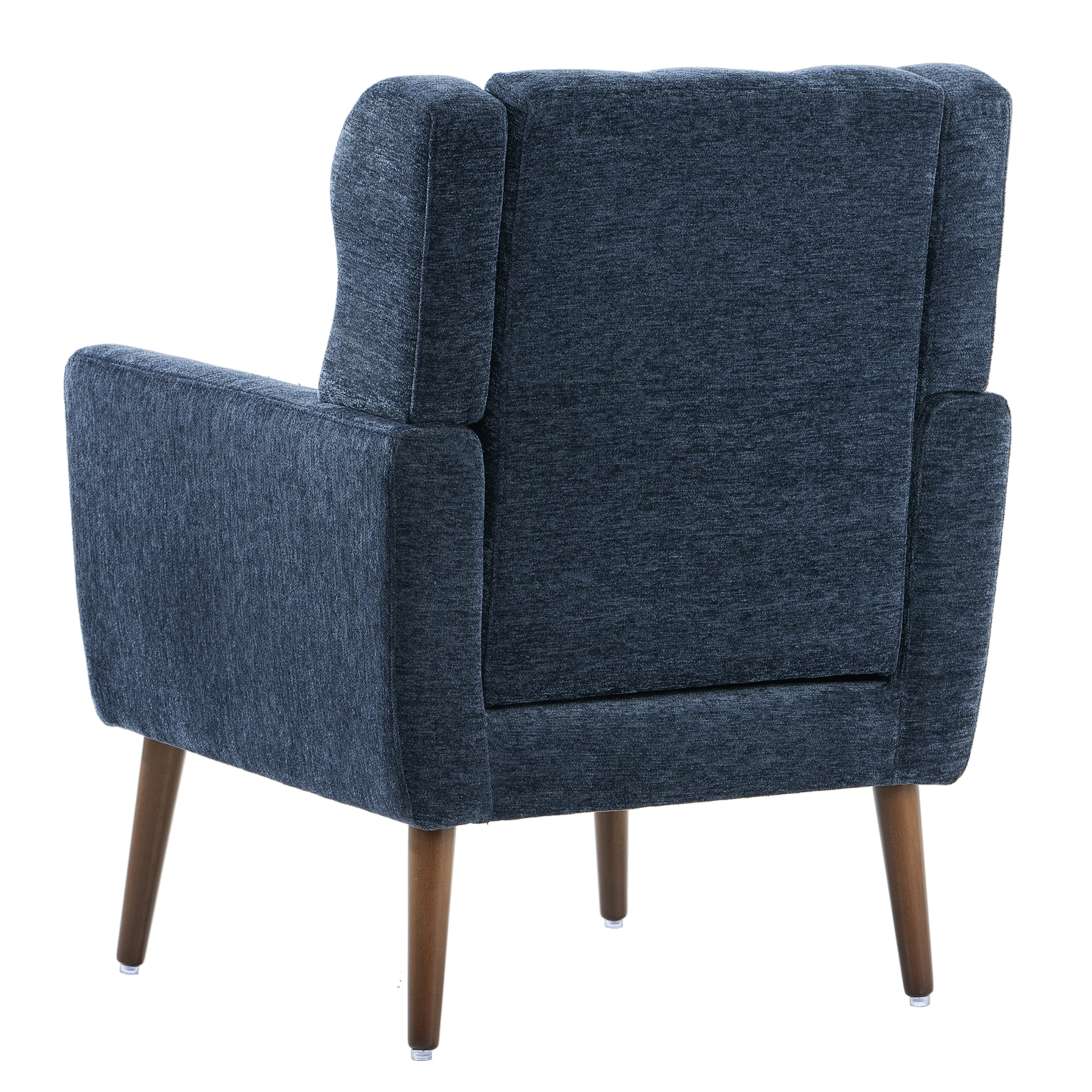 Dark blue lounge chair with pillow