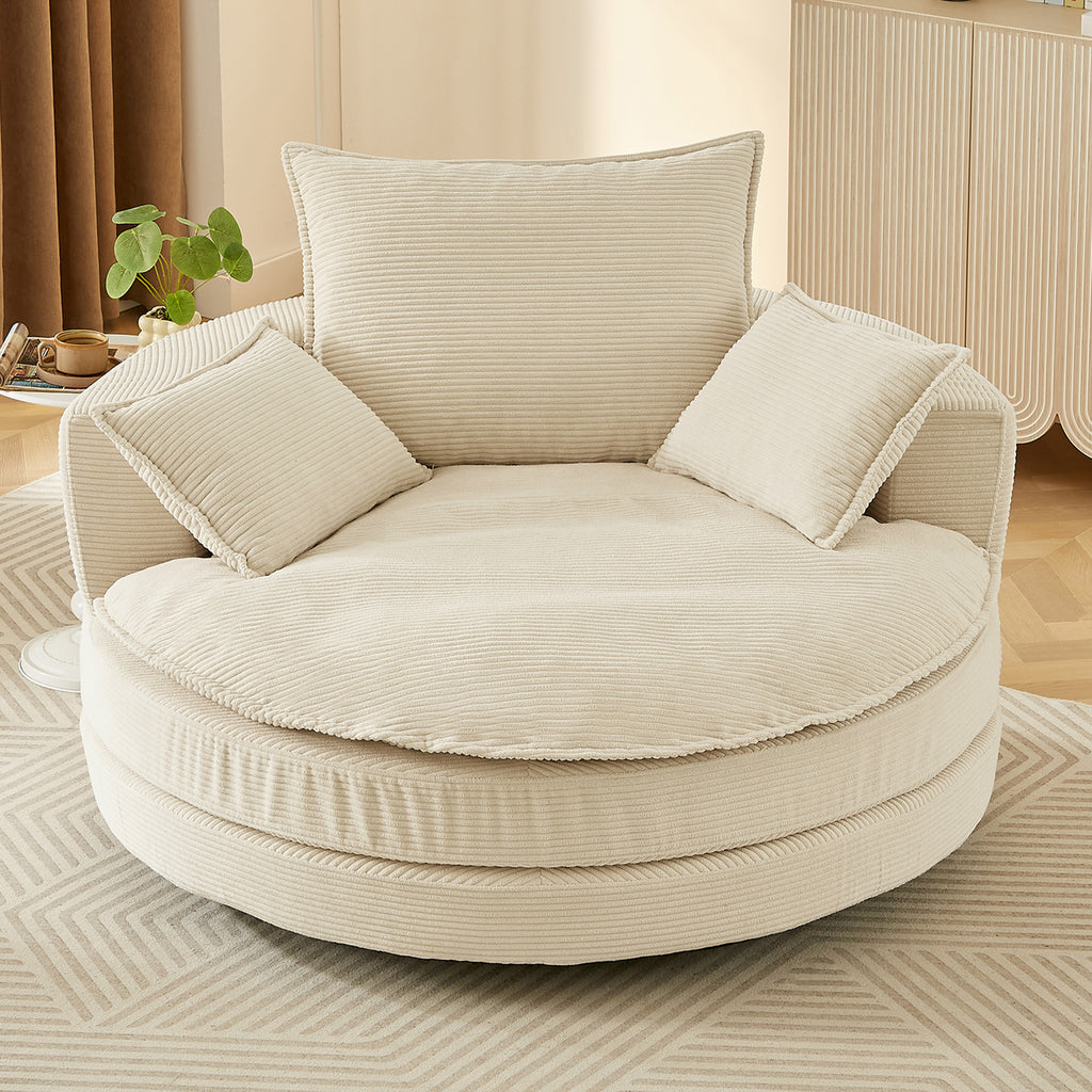 Living room swivel accent chair angle view