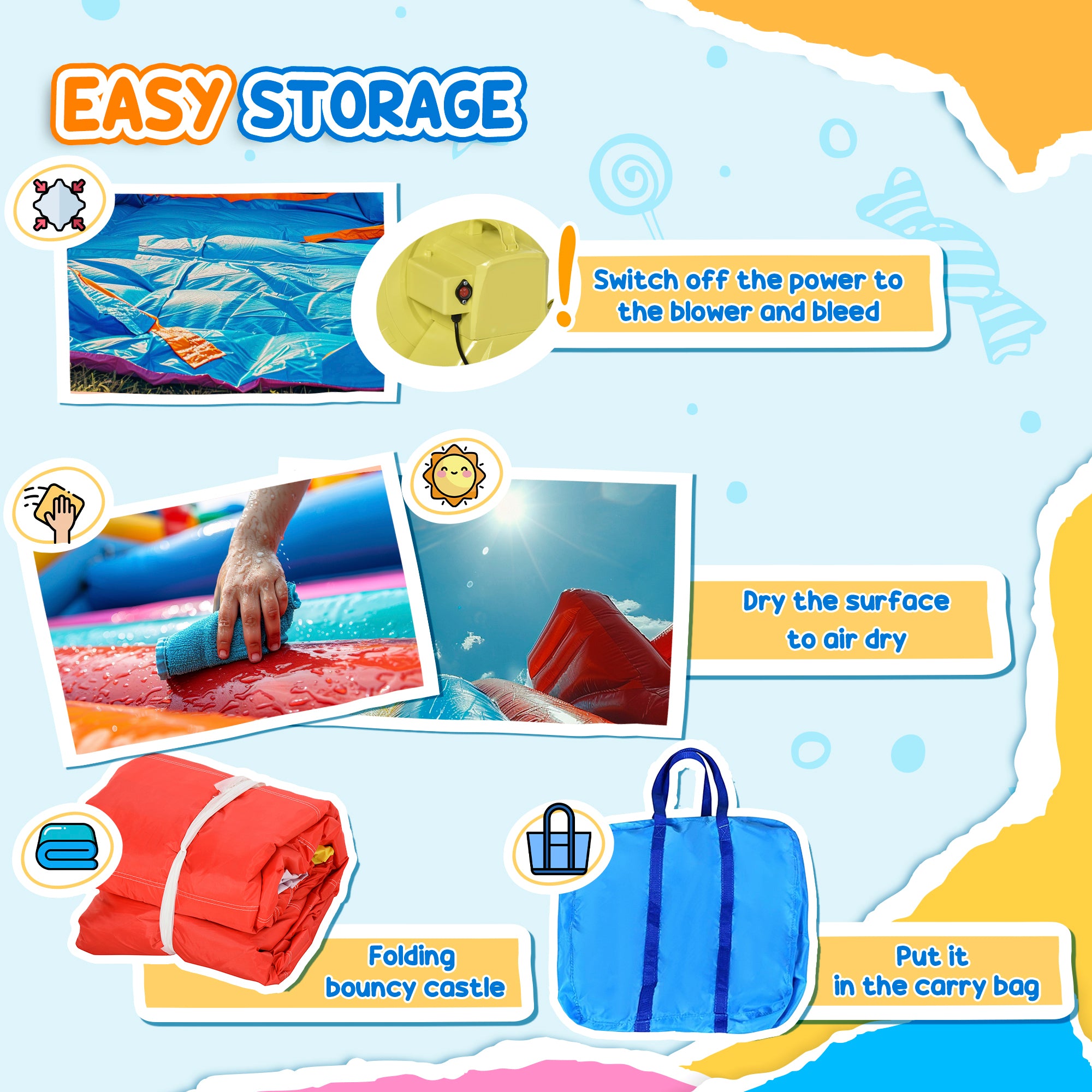 Kids bounce house with climbing wall and trampoline