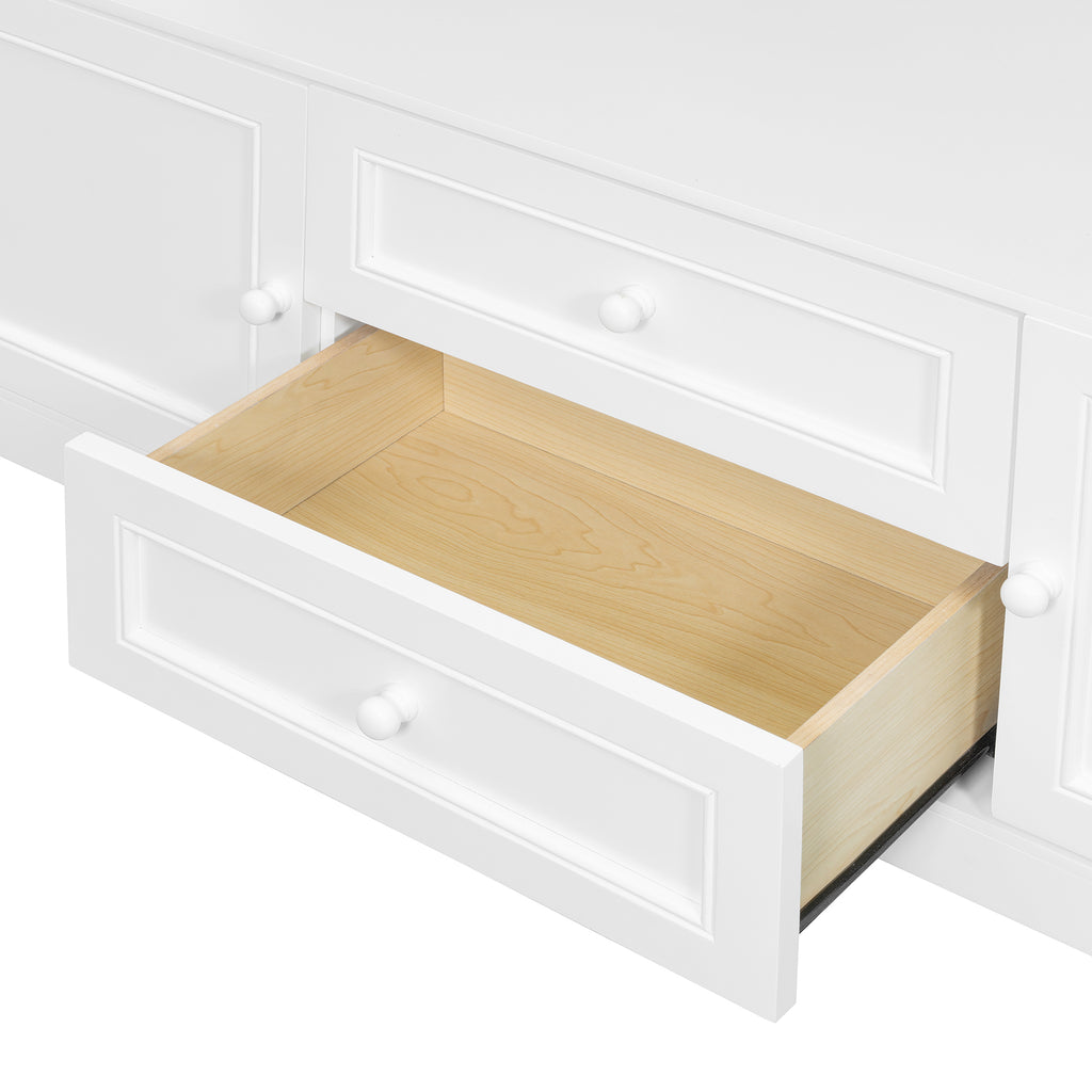 Murphy bed cabinet with TV stand and shelving