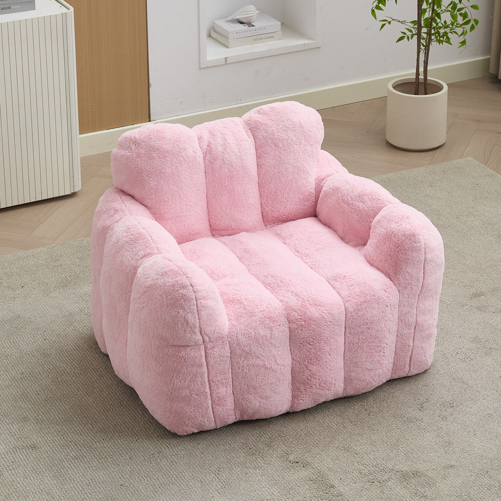 Adult faux fur floor chair product photo