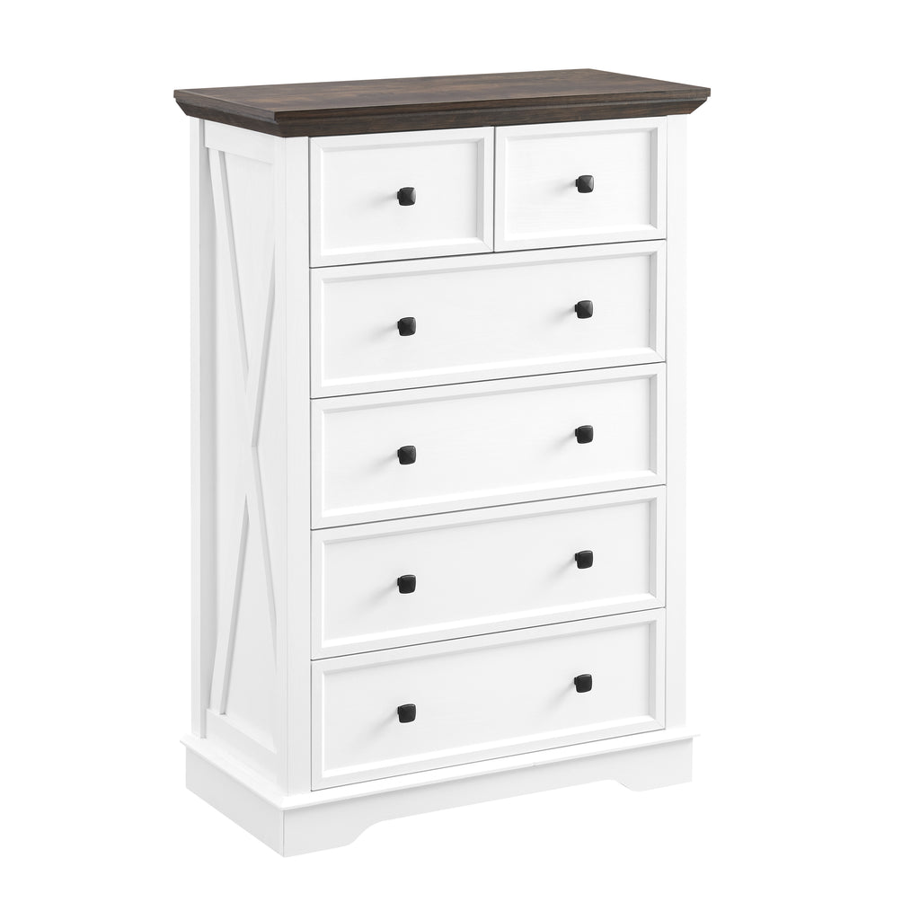 White dresser metal rail drawer glide mechanism