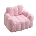 Pink faux fur adult bean bag floor chair — front view