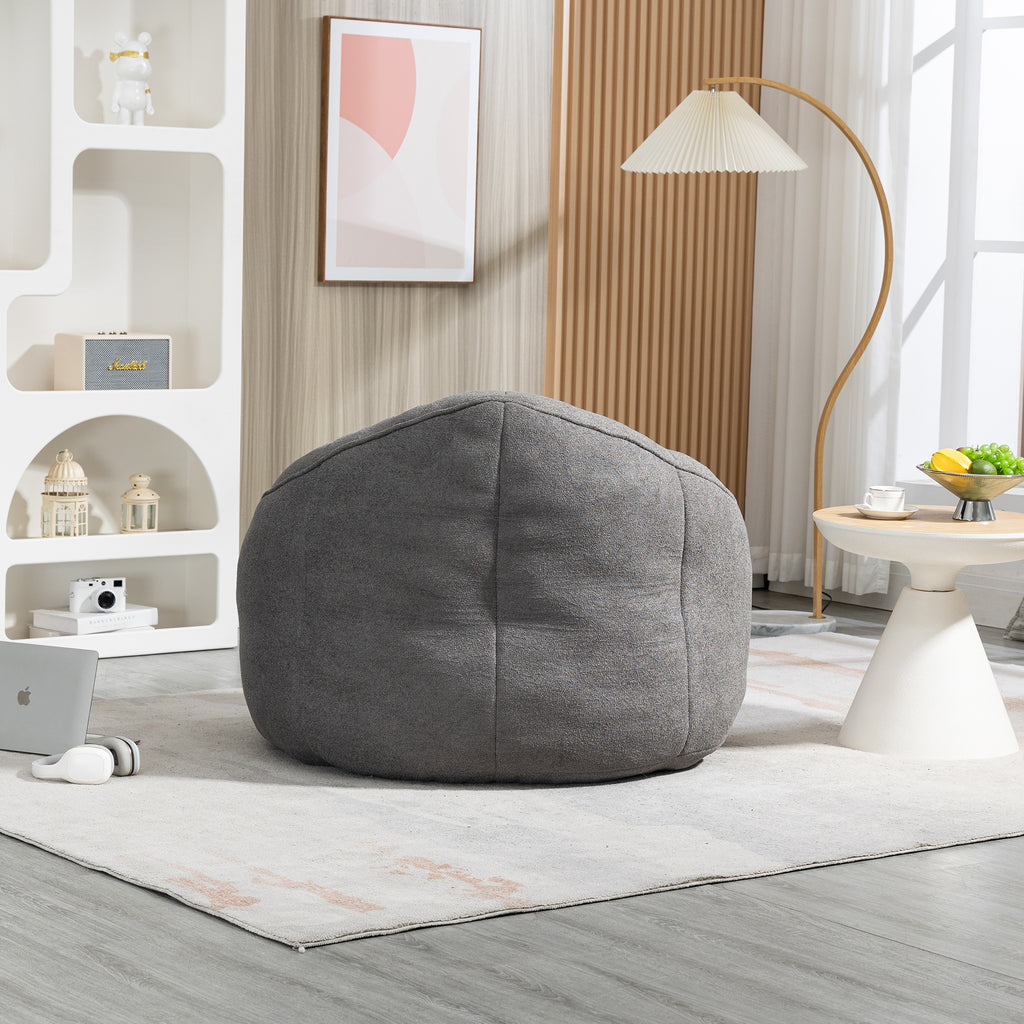 Grey microfiber lounge chair plush cushioning