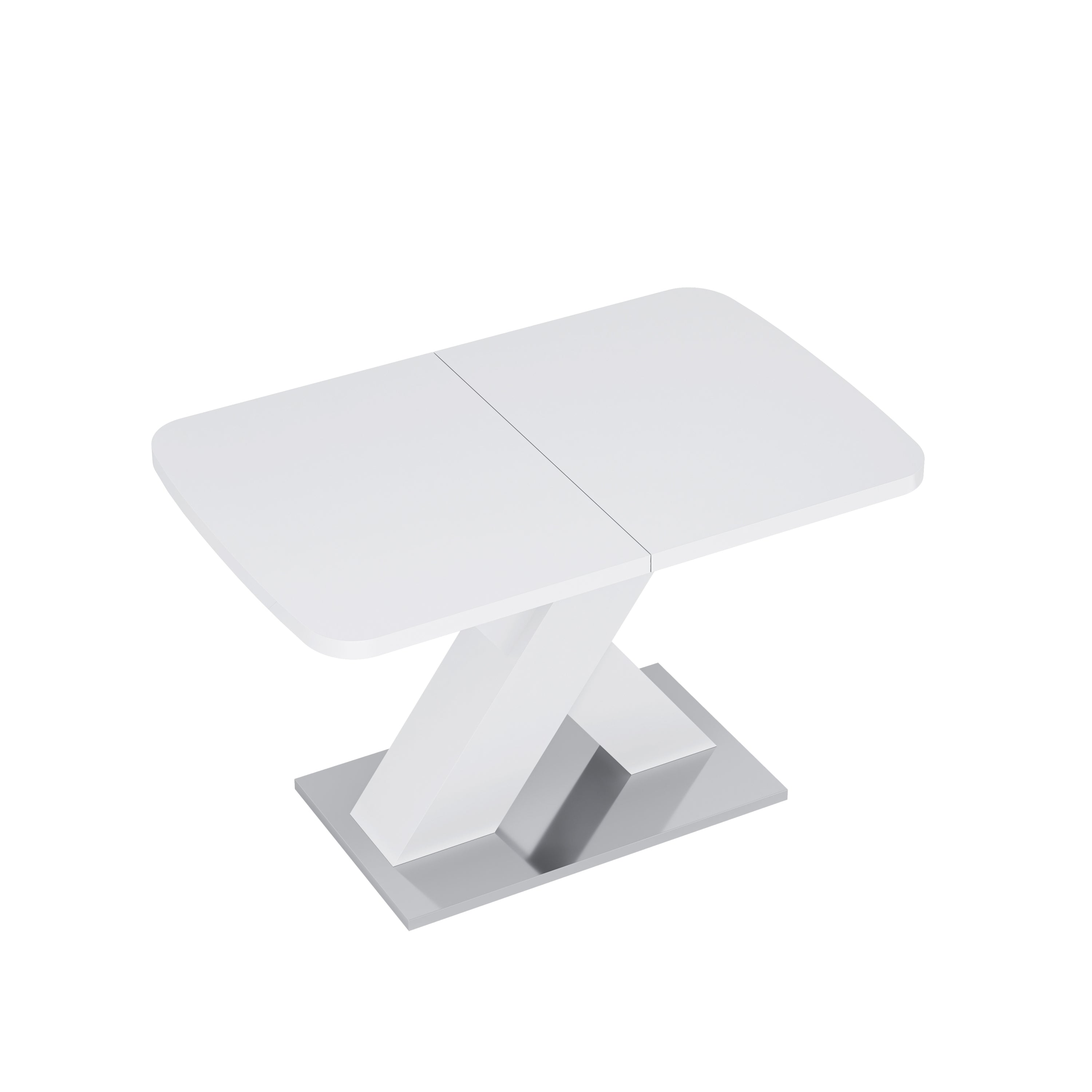 Rectangle dining table side profile with metal base