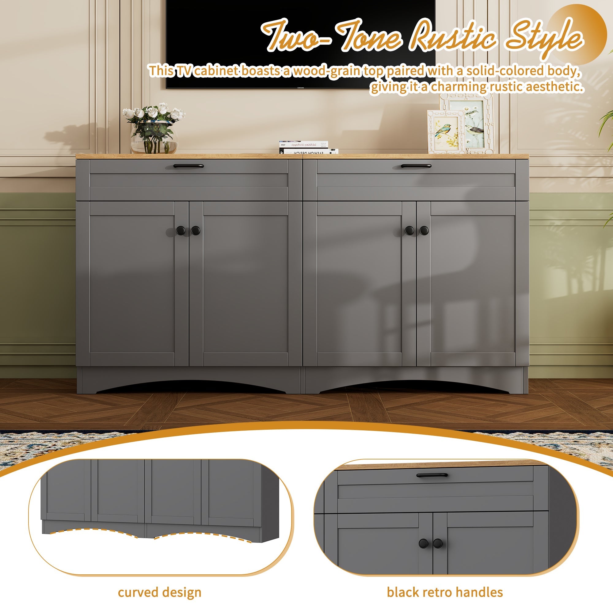 3-Piece Farmhouse Entertainment Center — for TVs Up to 70"