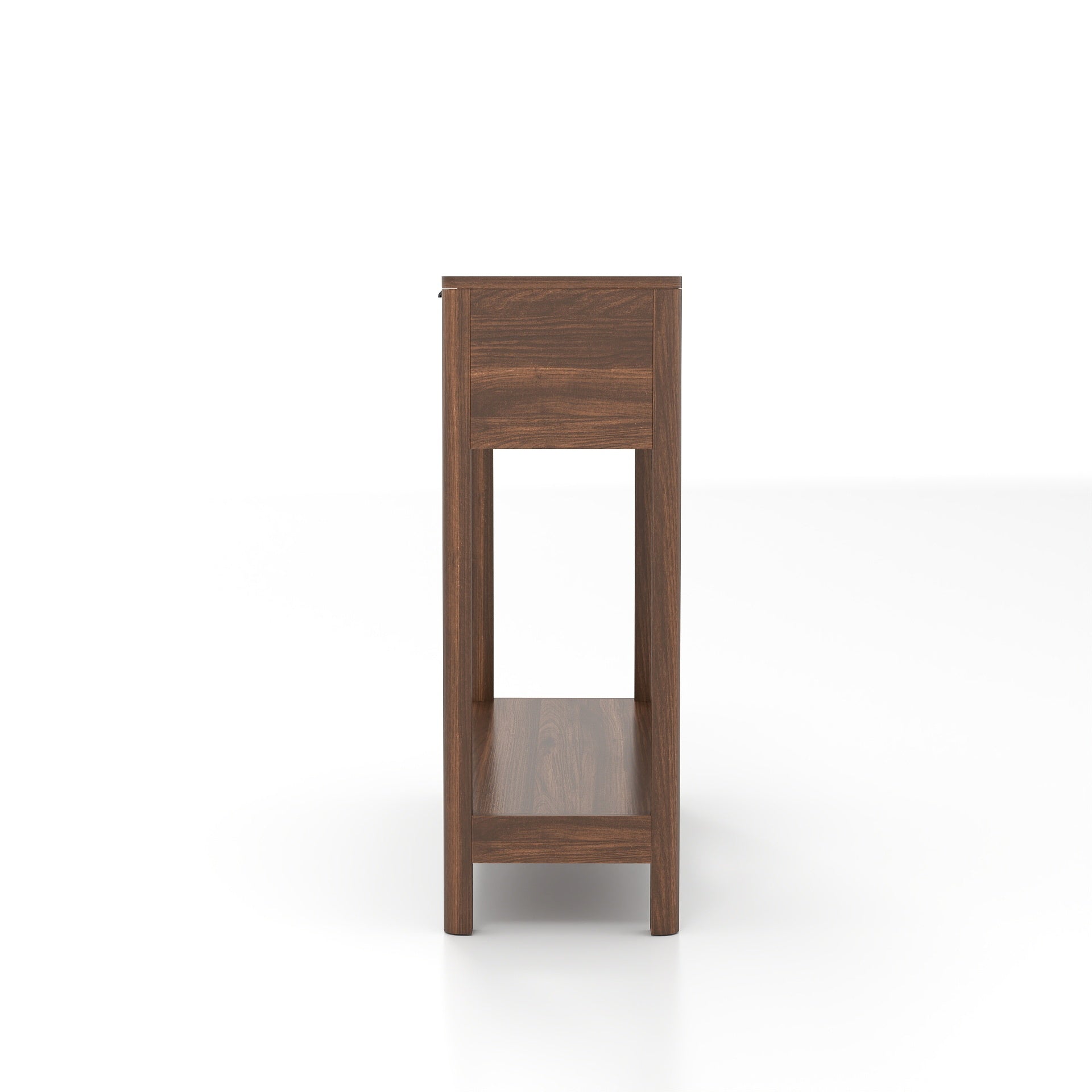 Walnut fluted hallway console table side profile