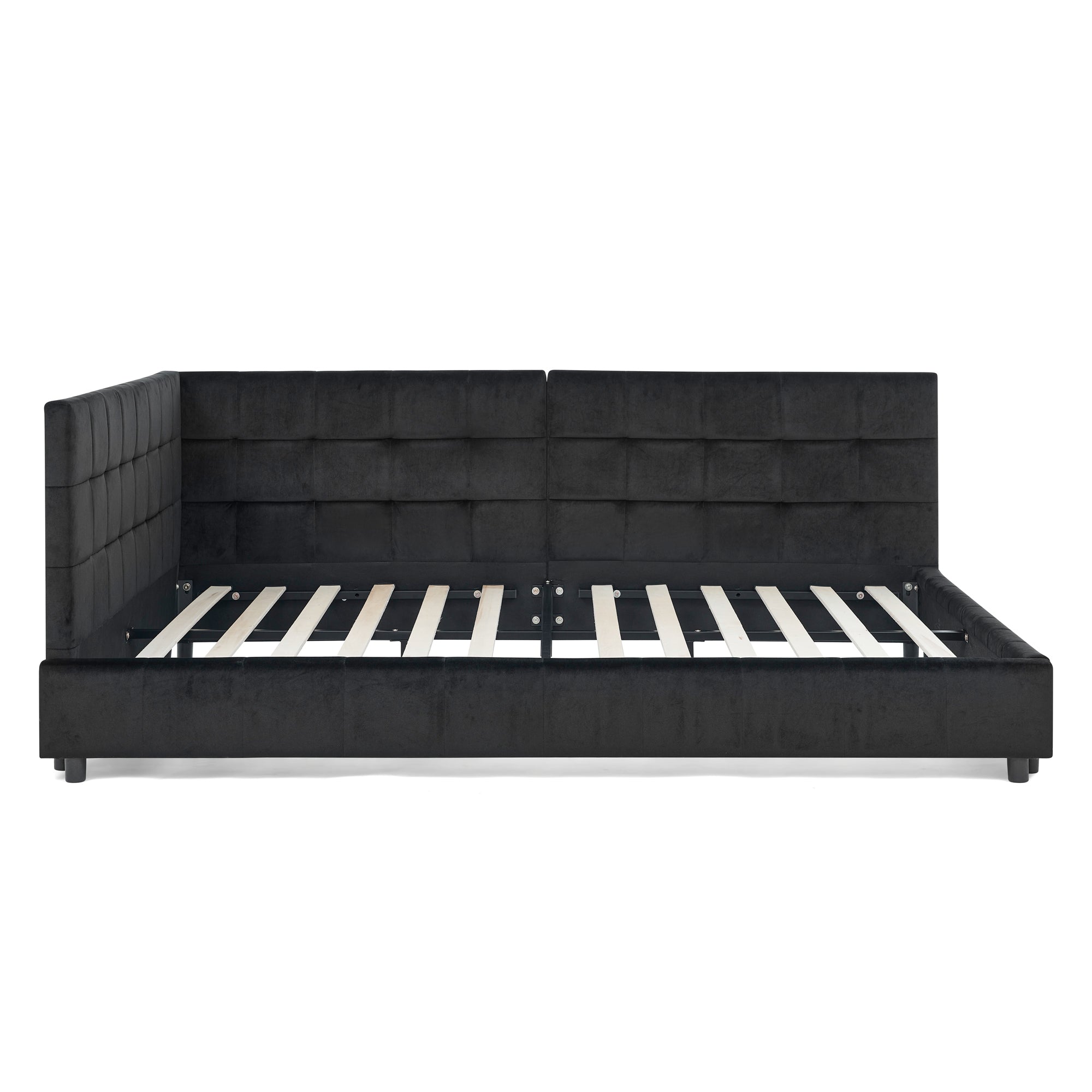 Black velvet full size daybed — full product photo