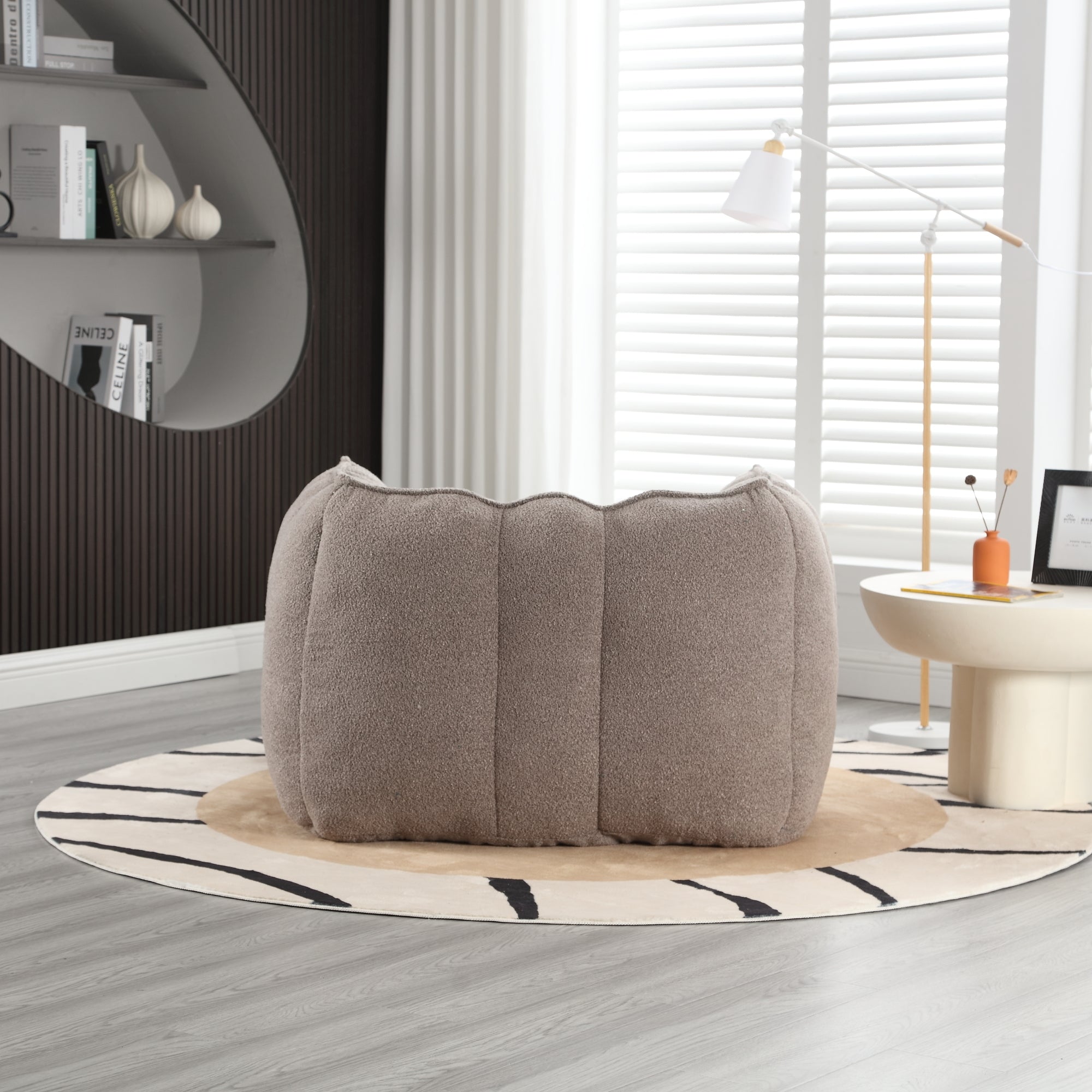 Coffee bean bag chair with matching footrest