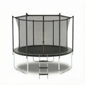 8ft outdoor kids trampoline with safety enclosure — front view
