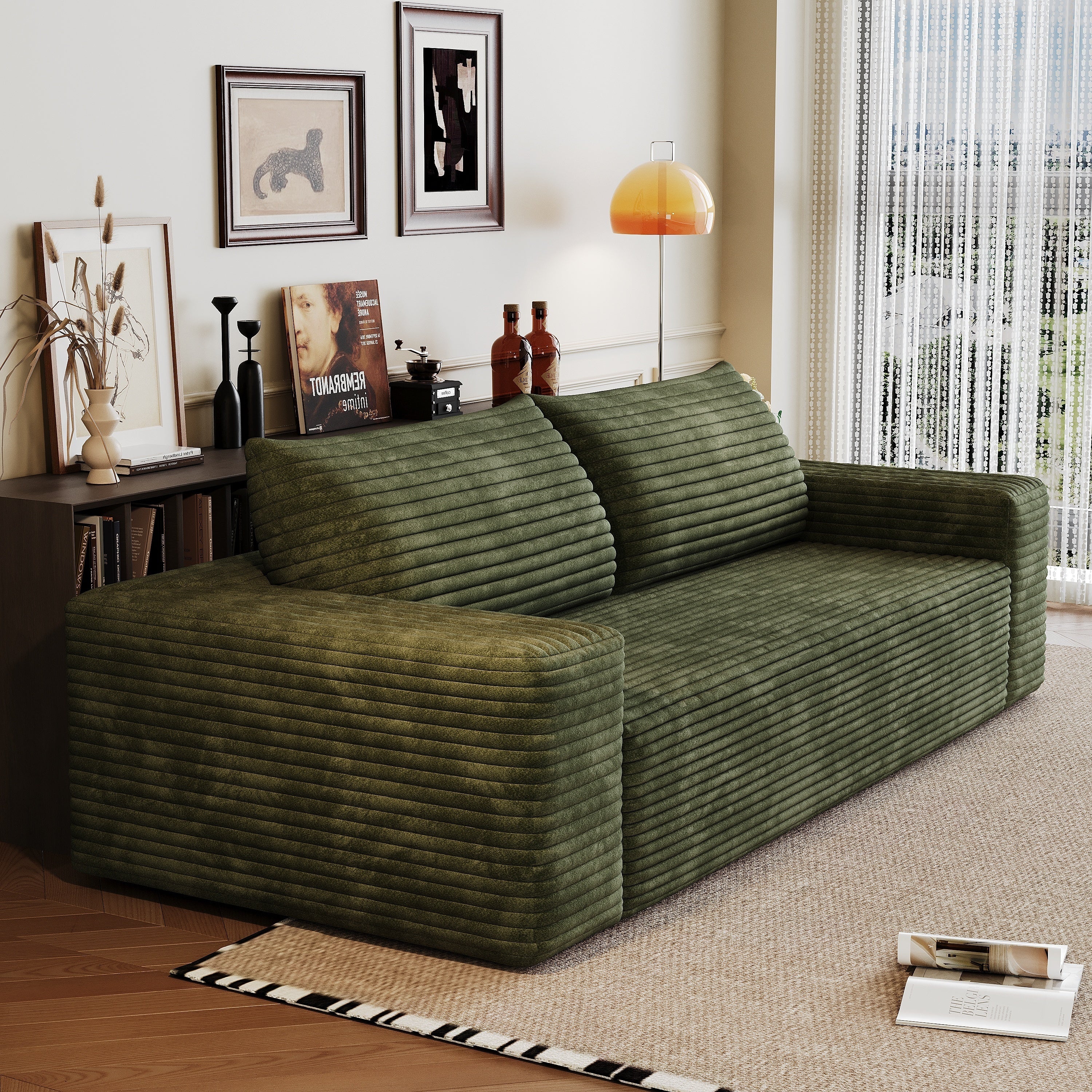 Sofa backrest pillow and cushion detail