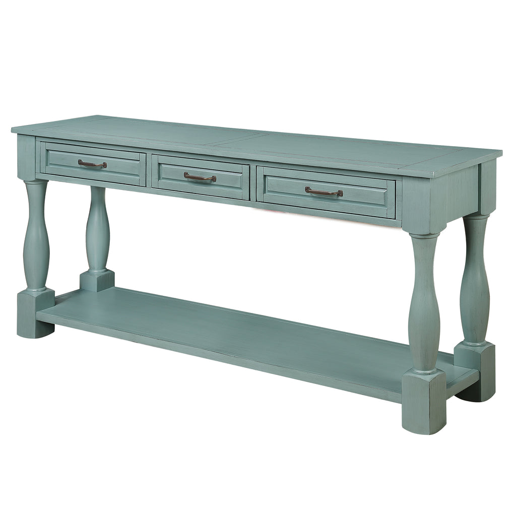 Wood console table with drawers product overview