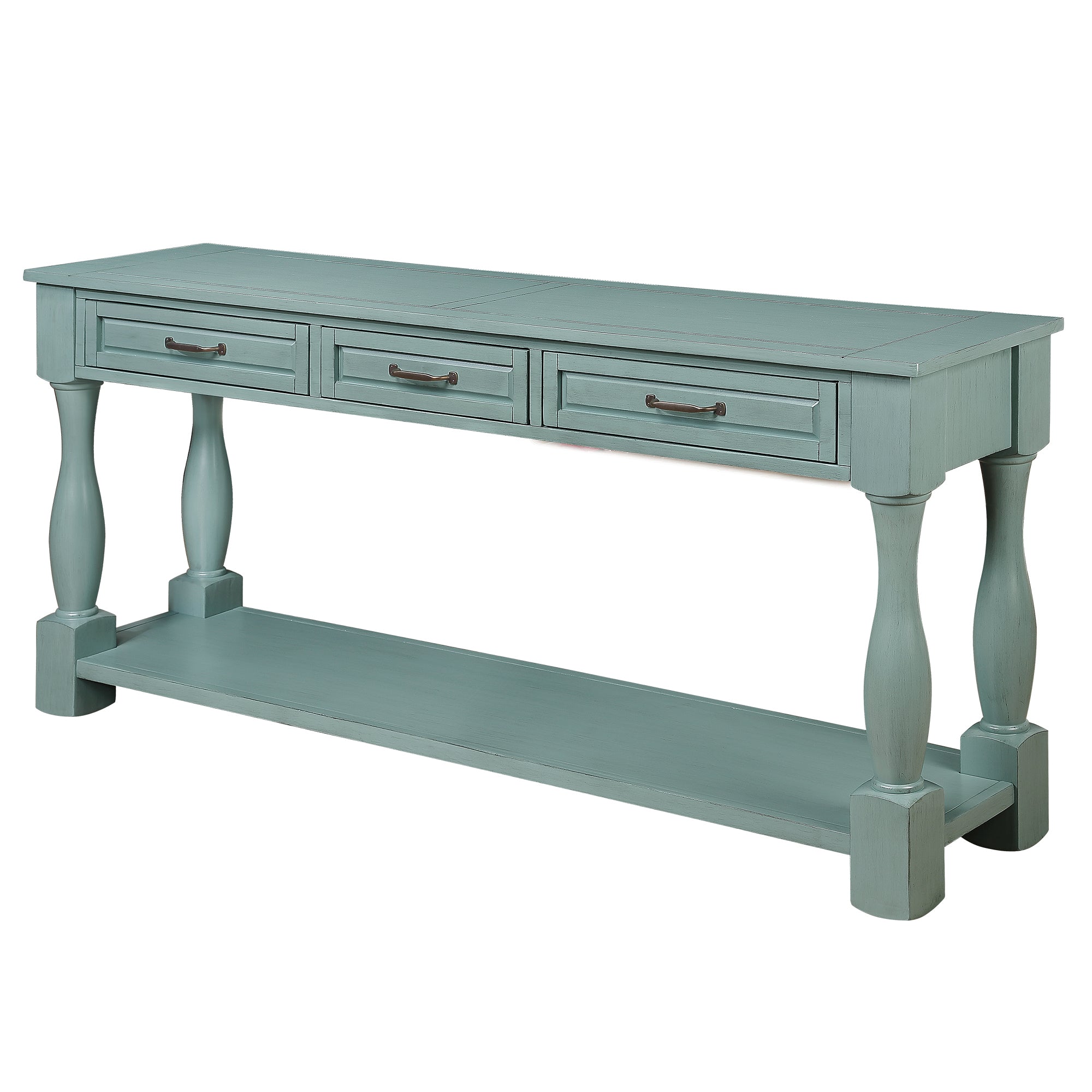Wood console table with drawers product overview