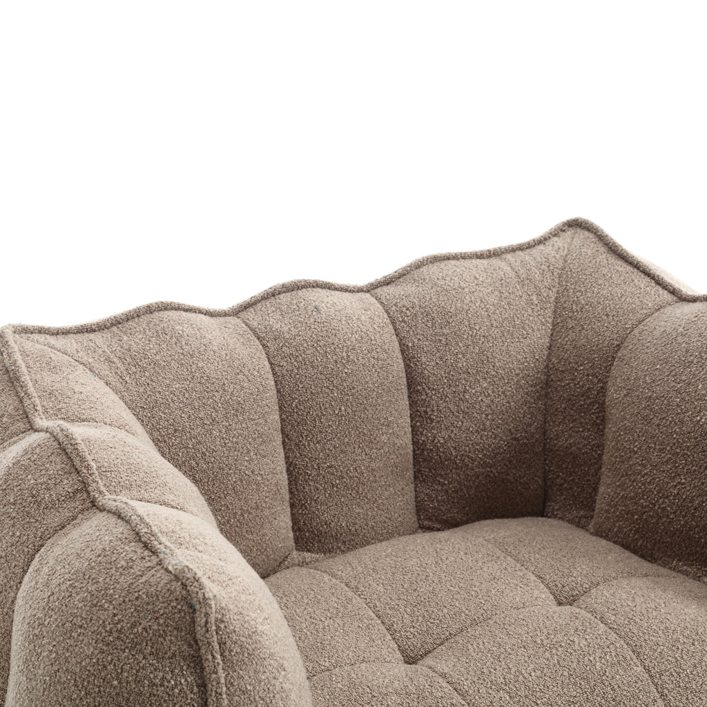 Square lazy sofa bean bag with footrest — coffee