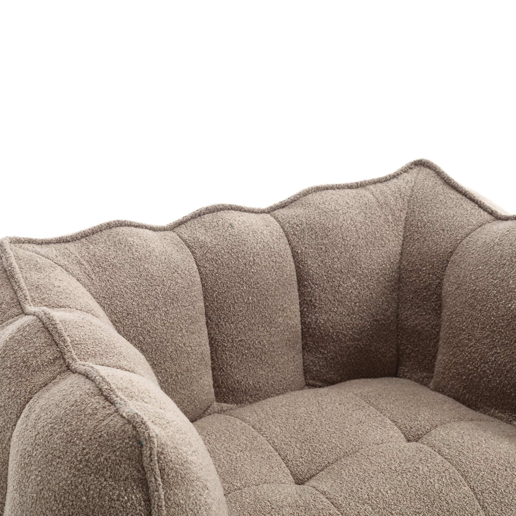 Square lazy sofa bean bag with footrest — coffee