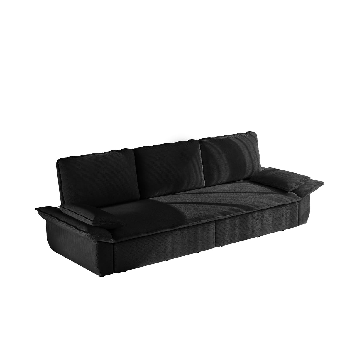 94.5' king size Pull Out Sofa Bed,3-in-1 Convertible Sleeper Sofa,Multi-Functional Corduroy Bed, Black