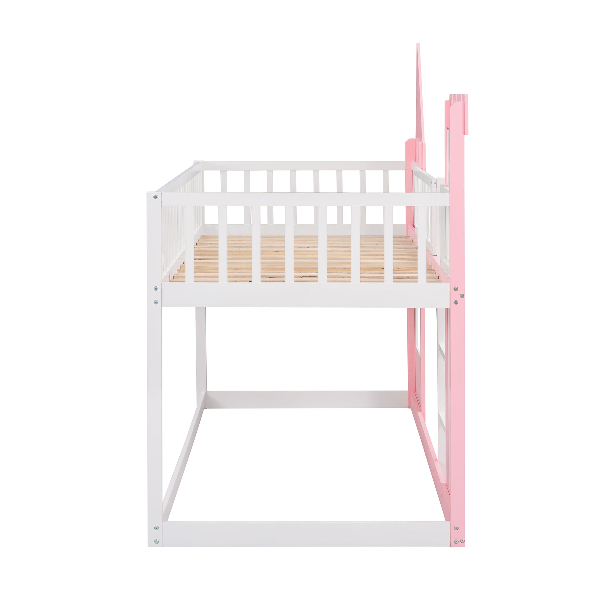 Pink castle bunk bed ladder access detail