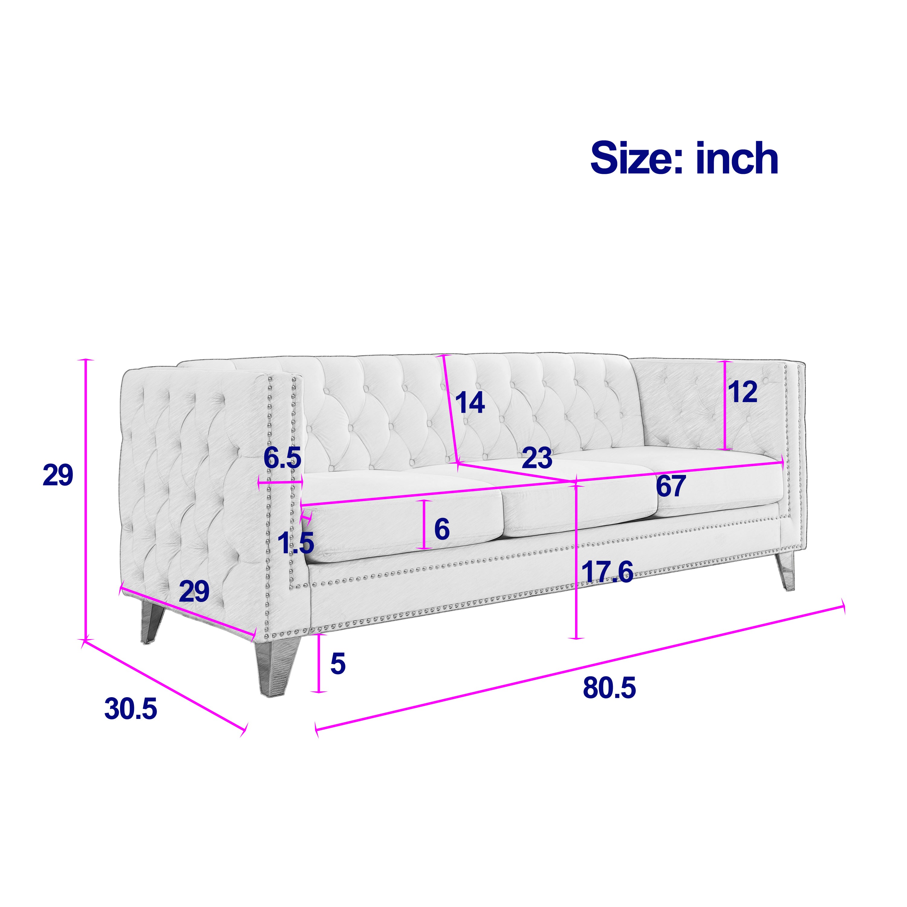 Grey Chesterfield sofa with button tufting in living room setting