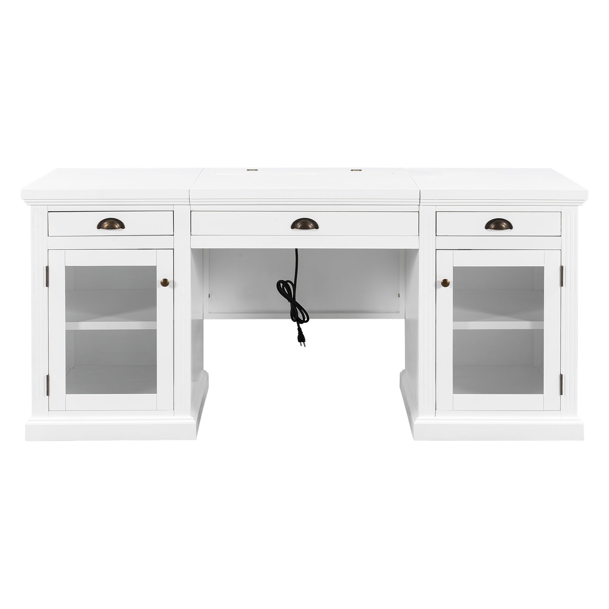 Glass cabinet interior storage for files and books