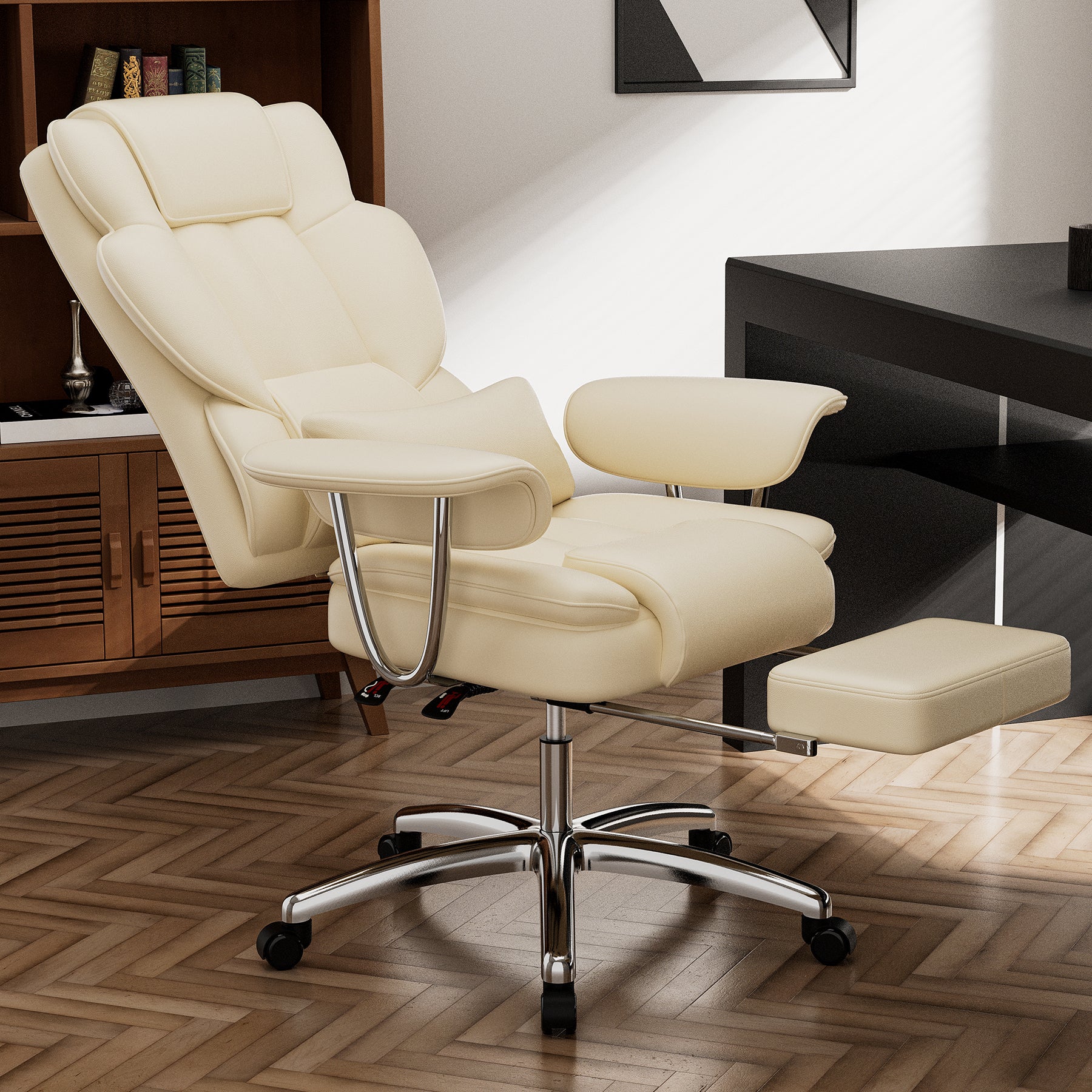 Executive office chair product photo in beige