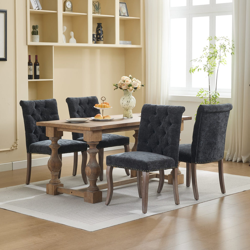 Upholstered Chenille Fabric Accent Dining Chair, Curved Solid Wood Legs, Elegant Tufted Club Dining Room Kitchen Room Arm Dining Chair, Single Pack,Olive Green,SW1895OL