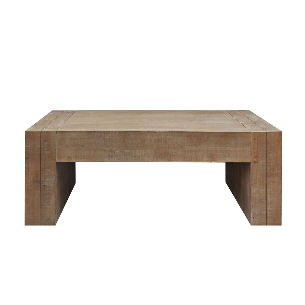 Natural rustic farmhouse coffee table 49 inch — front view