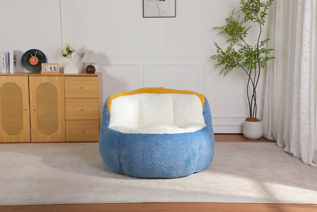 Multicolor bean bag in dorm or kids room